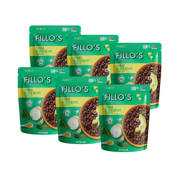Fillo'S Cuban Black Beans - Ready To Eat Beans, Gluten-Free, Preservative-Free, Microwavable Meals, Non-Gmo, Plant Protein, Vega