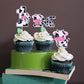 Rssta i Cupcake Toppers - 36 Pack Cow Farm Animals for 1st Birthday Baby Shower, Paper, Design 2, Model XM250-one