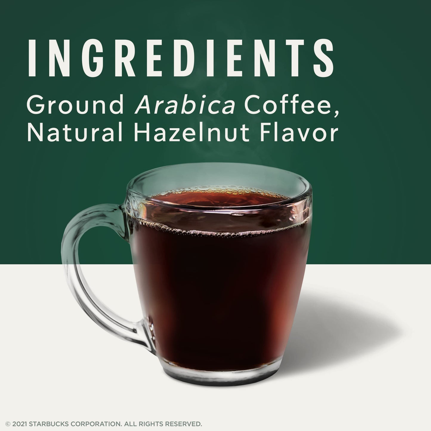 Starbucks K-Cup Coffee Pods, Hazelnut Flavored Coffee, Naturally Flavored, 100% Arabica, 1 Box (10 Pods)