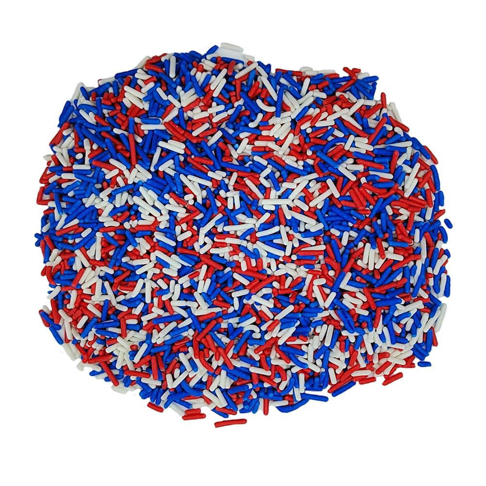 Homankit Patriotic Sprinkles Fourth Of July Sprinkles Red White And Blue Jimmies Sprinkles Edible Sprinkle Candy Soft Jimmies To