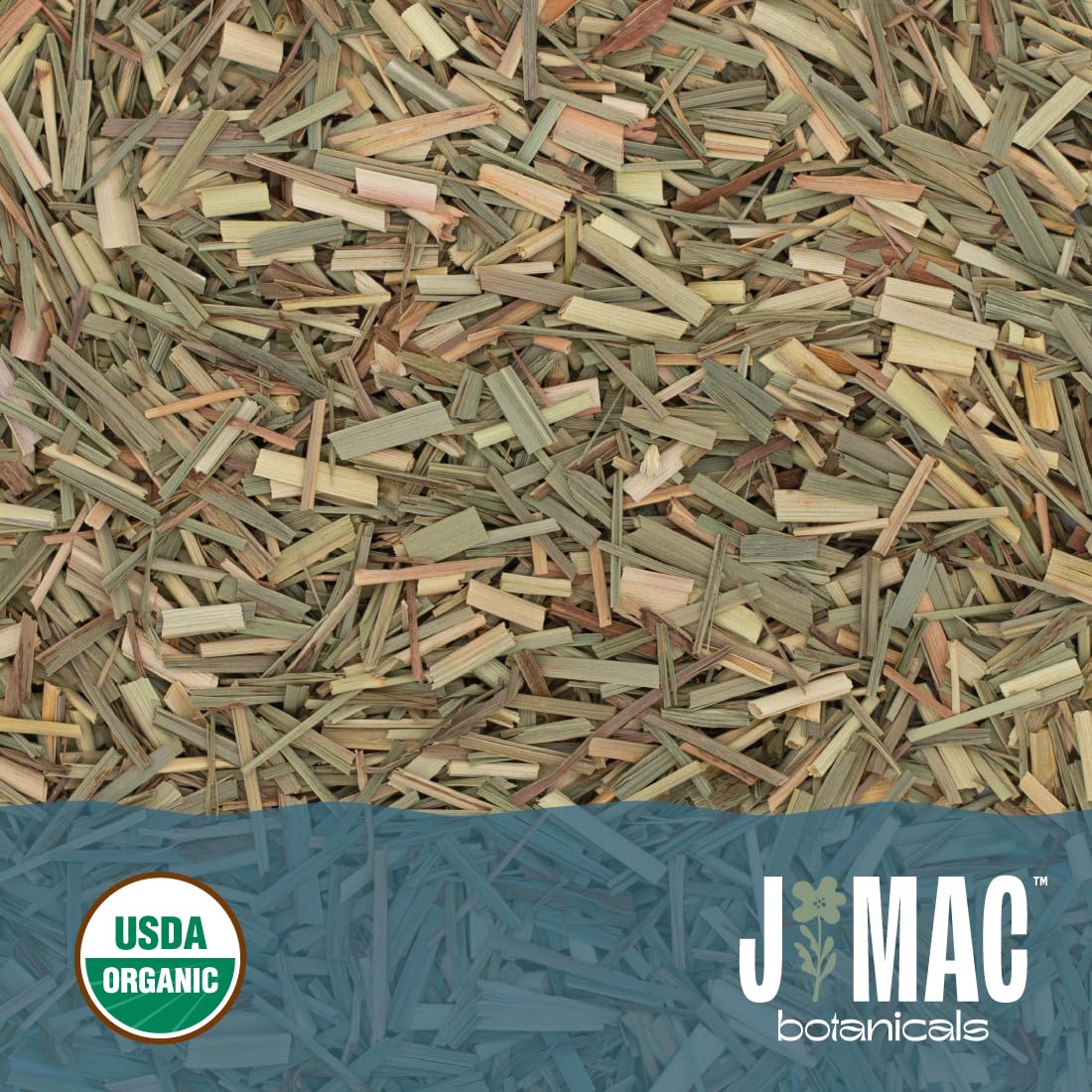 J MAC BOTANICALS Organic Cut & Sifted Dried Lemongrass Tea, 4 oz, USDA Organic, Resealable Pouch