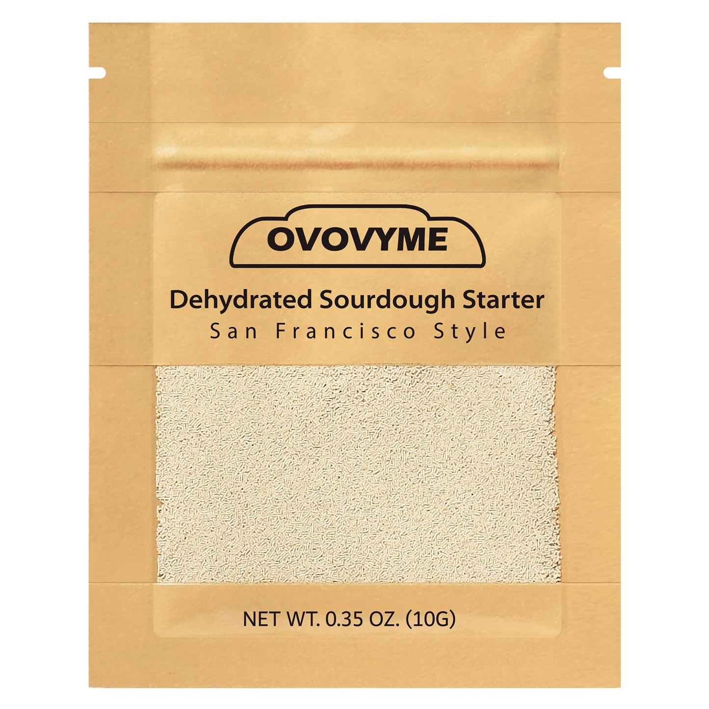 OVOVYME Dehydrated Sourdough Starter Culture, Fast Activation, 10g, San Francisco Style, for Homemade Artisan Bread