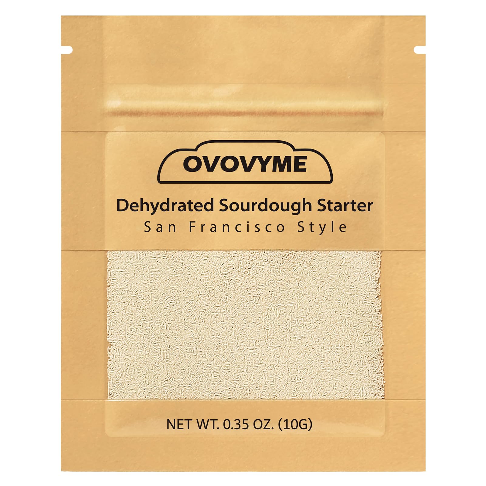 OVOVYME Dehydrated Sourdough Starter Culture, Fast Activation, 10g, San Francisco Style, for Homemade Artisan Bread