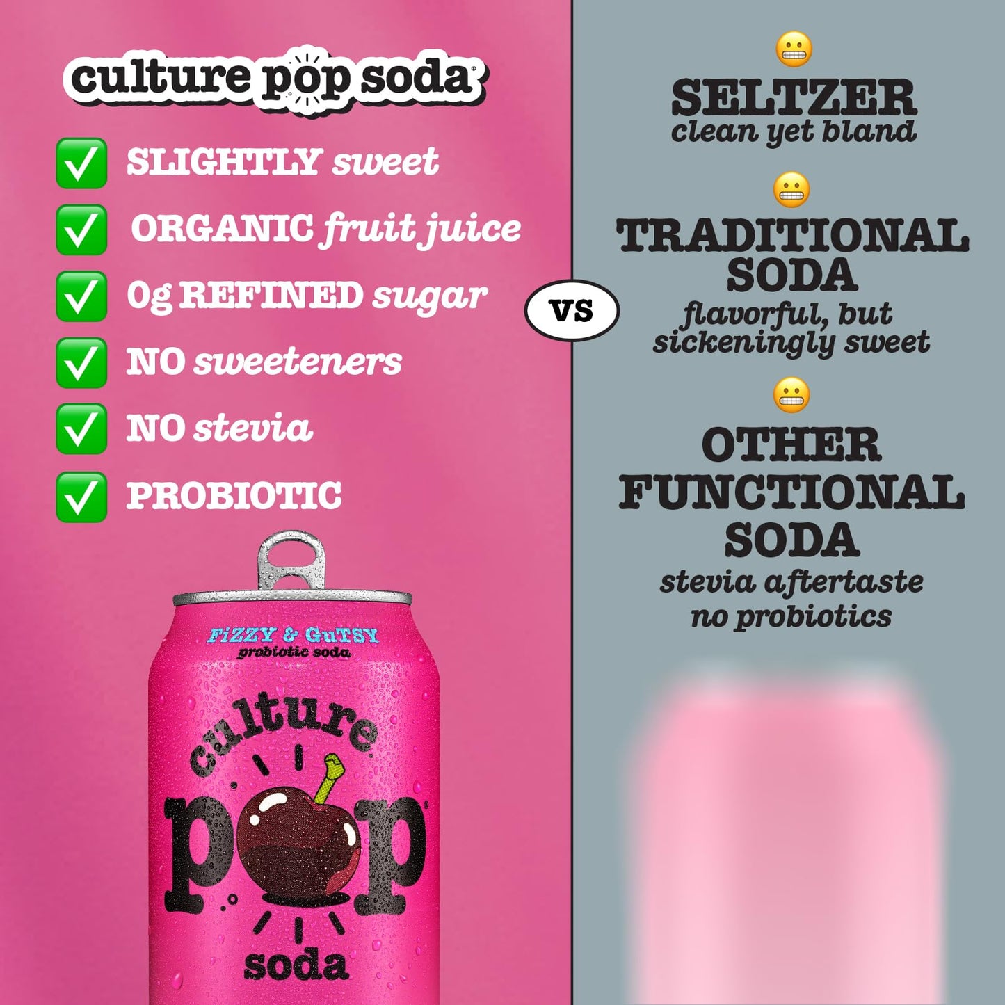 Culture Pop Soda Jazzy & Juicy Variety Pack, Probiotic Low Sugar, Non-GMO, Gluten-Free, 12 Fl Oz (Pack of 12)