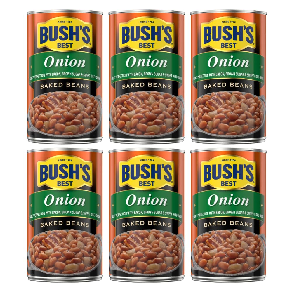 Bush's Best Onion Baked Beans, Gluten and Cholesterol Free, Good Source of Fiber, Low Fat, 7g of Protein and 5g of Fiber per Ser