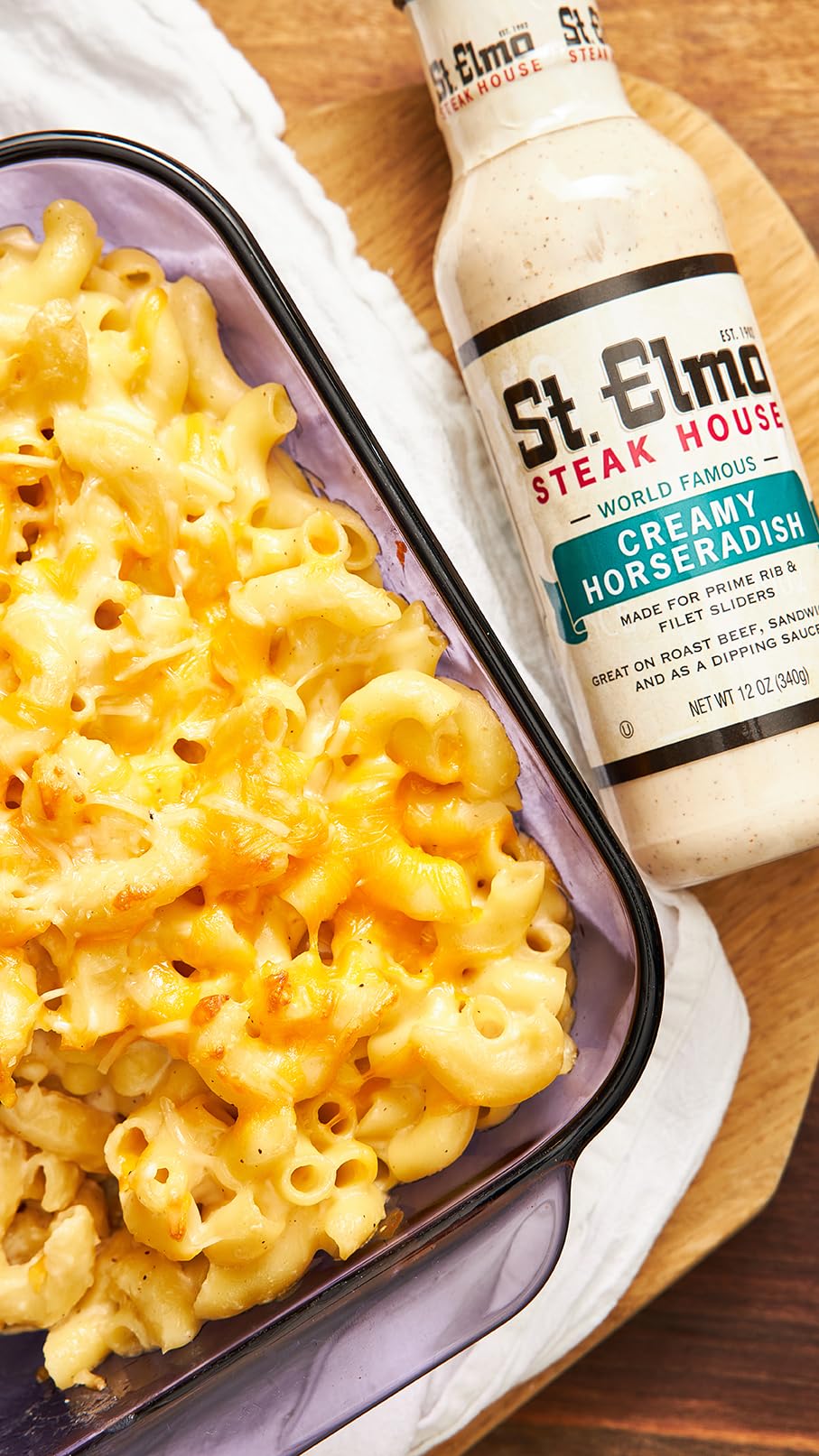 St Elmo Steak House Cocktail Sauce & Creamy Horseradish Bundle, Extra Spicy, 2 Piece Set (8 & 12 FL OZ)
