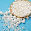 Edible White Pearl Sugar Sprinkles Candy 120G/ 4.2Oz Baking Cake Sprinkles Cupcake Toppers Ice Cream Toppings Cookie Decorations