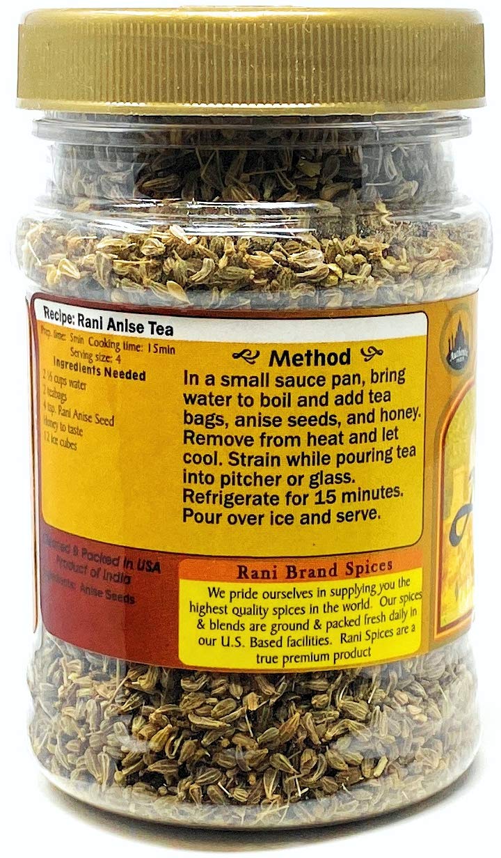 Rani Anise Seeds (Hari Saunf) 3Oz (85G) Pet Jar ~ All Natural | Gluten Friendly | Non-Gmo | Vegan | Indian Origin