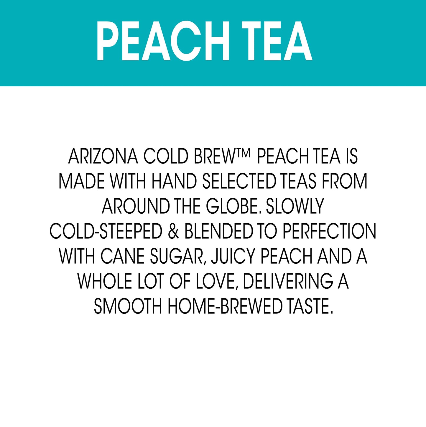 Arizona Cold Brew Peach Tea - Premium Cold Brew Iced Tea With Cane Sugar (Pack Of 12)