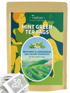 Teelux Mint Green Tea Bags, Green Tea With Peppermint, Spearmint, And Lemongrass, Caffeinated, 100% Real And Natural, 50 Count