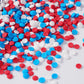 Edible Confetti Sprinkles for Cake Decorating, Red White and Blue Sprinkles, 4th of July, Patriotic Confetti for Cake, Cupcakes,