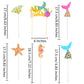 Diyasy Glitter Mermaid Cake Toppers, 6 Pack Happy Birthday Cake Decoration For Girls Party And Baby Shower