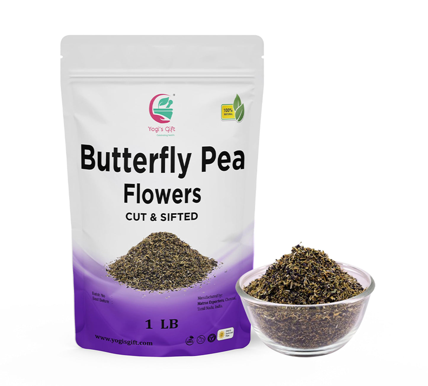 Butterfly Pea Flower Tea 1 Lb | Cut And Sifted | Makes Beautiful Blue Or Purple Food Coloring | Blue Tea Butterfly Pea Flower |