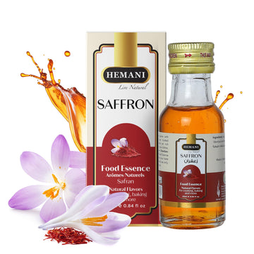 Hemani Saffron Food Essence 25 ml Halal - Natural, Concentrated, and Authentic Saffron Flavor for Cooking, Baking, and Making De