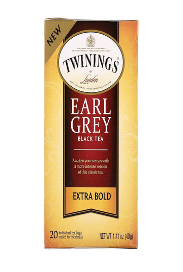 Twinings Of London Extra Bold Earl Grey Black Tea, 20 Count (Pack Of 6)