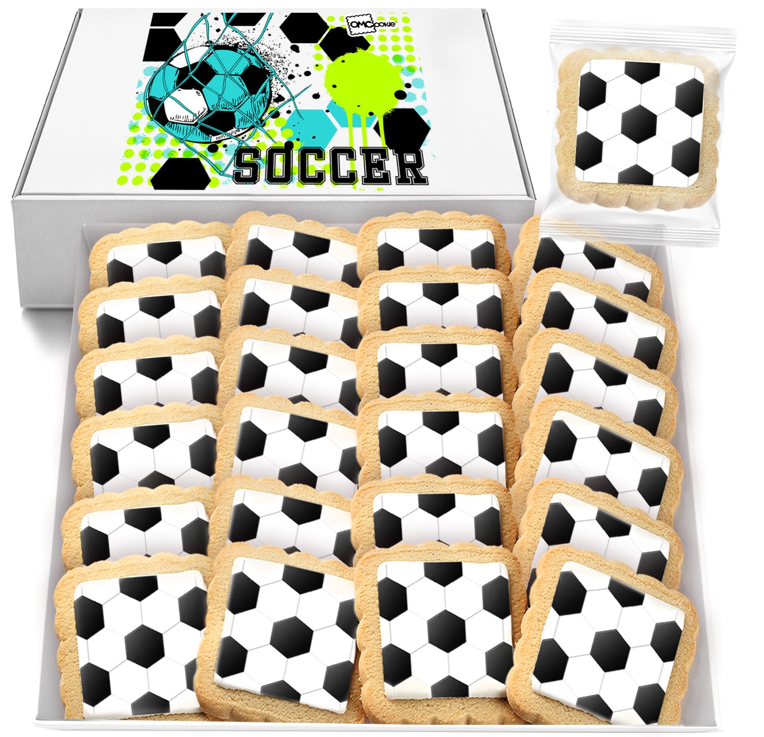 Soccer Cookies Individually Wrapped Decorated Party Favors Sugar Cookie 24 Pack Bulk Sports for Kids Game League