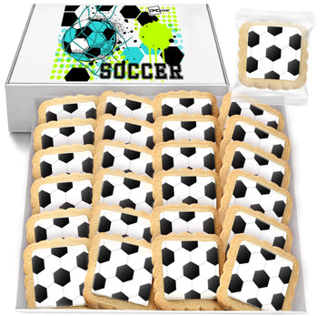 Soccer Cookies Individually Wrapped Decorated Party Favors Sugar Cookie 24 Pack Bulk Sports for Kids Game League