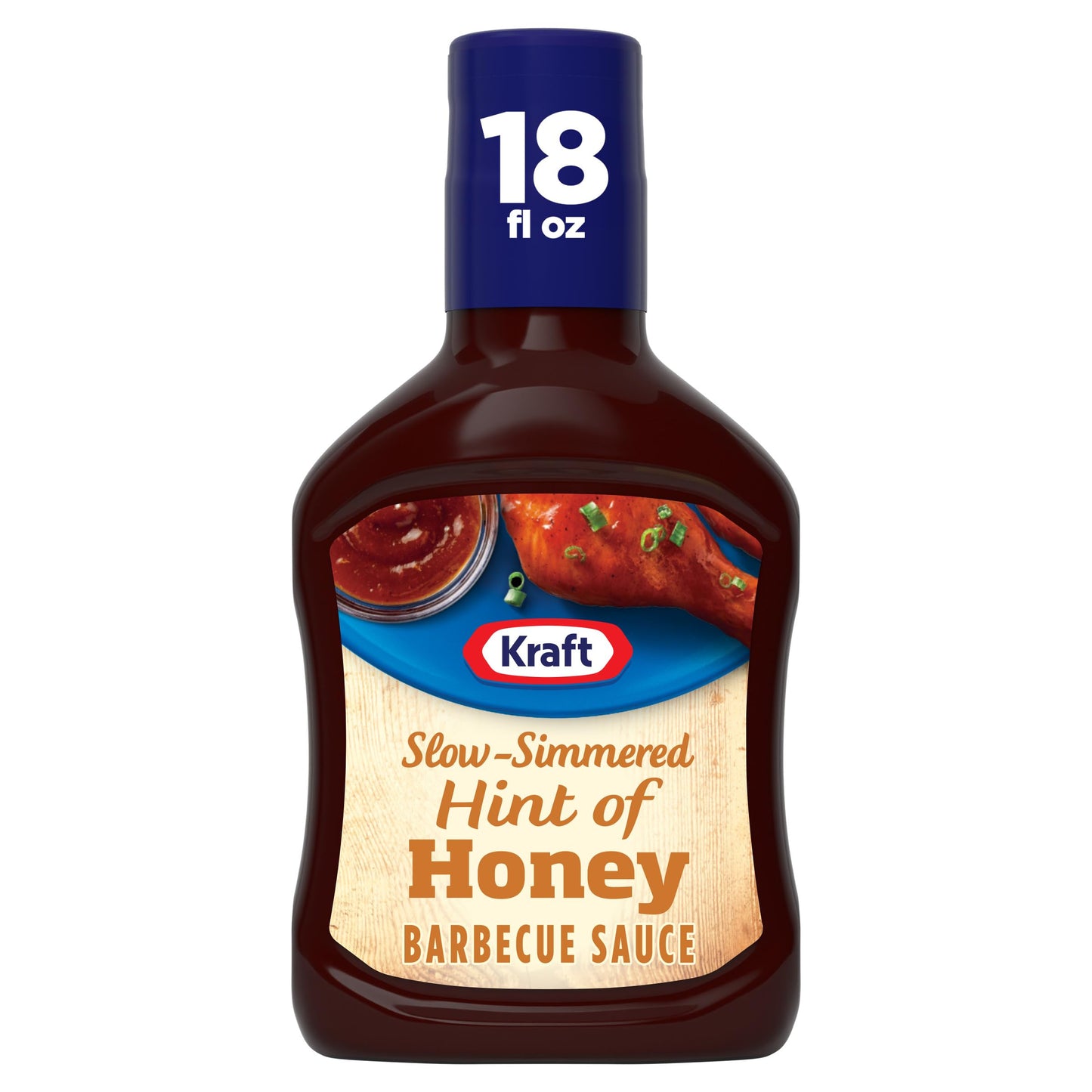 Kraft BBQ Sauce, Slow-Simmered with Hint of Honey, 18 oz Bottle, 1.12 lb