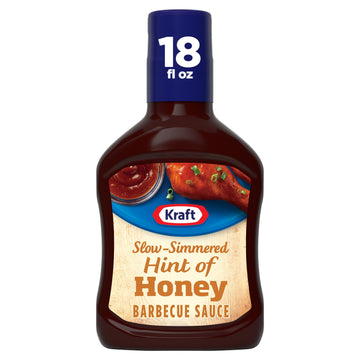 Kraft BBQ Sauce, Slow-Simmered with Hint of Honey, 18 oz Bottle, 1.12 lb