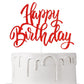 Notbadsys Birthday Cake Decorations, Gold Glitter Letters, Red, Model S1-1-(????)