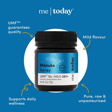 Me Today Raw Manuka Honey UMF 10+/MGO 261+ 8.8oz - Authentic New Zealand Honey for Daily Wellness Support