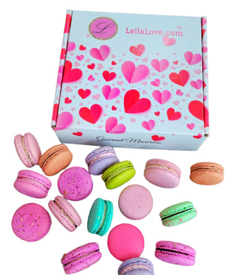 Leilalove Macarons Amour 21 Gourmet Macarons - Macarons Wrapped Individually Box May Vary In Style
