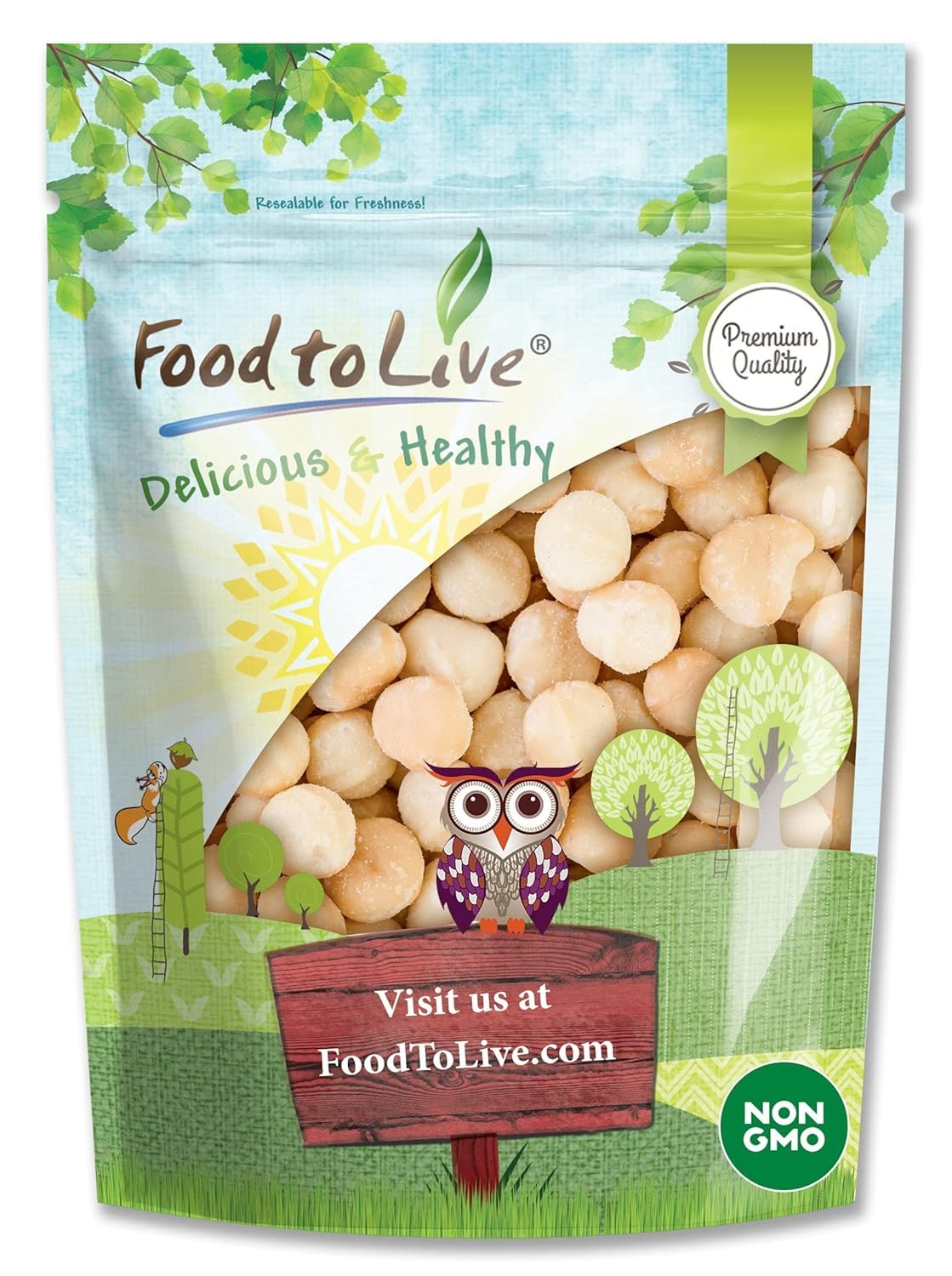 Food to Live Whole Macadamia Nuts, 4 Pounds - Non-GMO Verified, Raw, Unsalted, Unroasted, Keto Friendly, Kosher, Vegan, Bulk, Gr