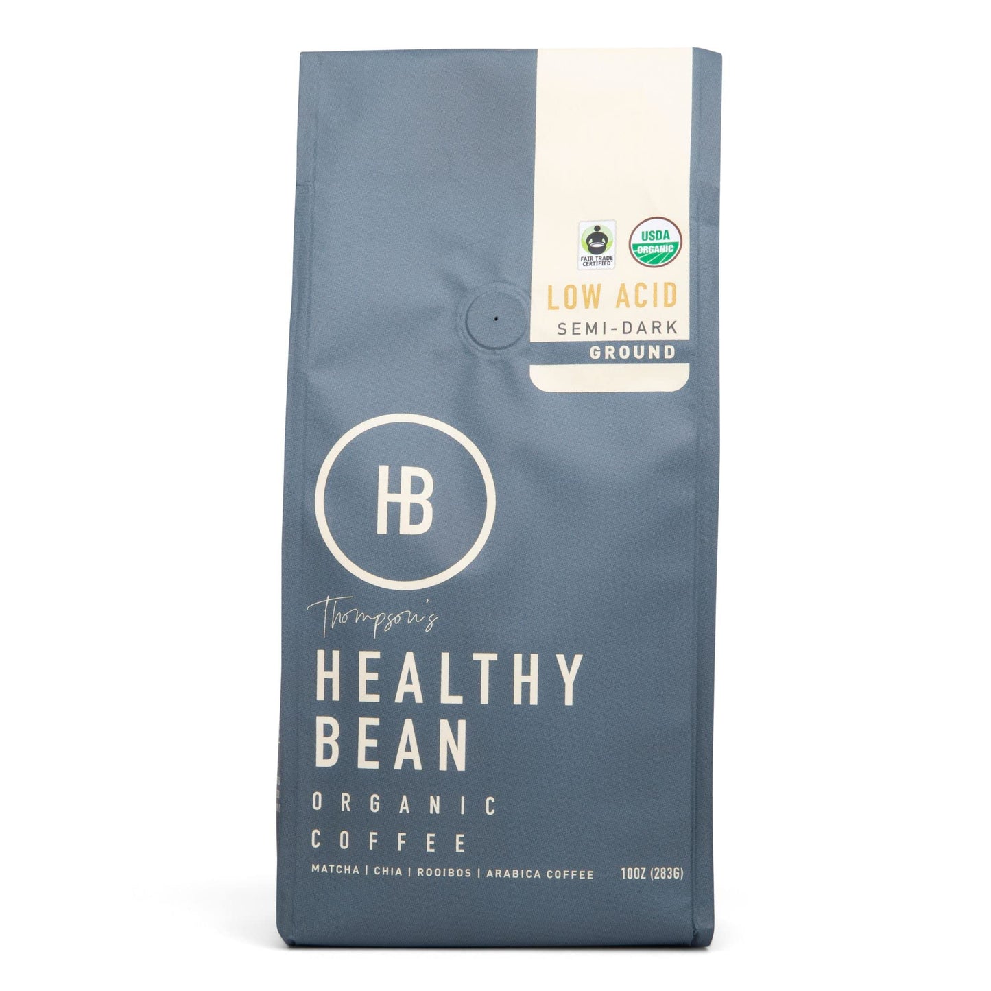 Healthy Bean Coffee - Organic Low Acid Coffee Ground, Superfood Infused Healthy Coffee, Clean Coffee Organic - Usda Organic Grou