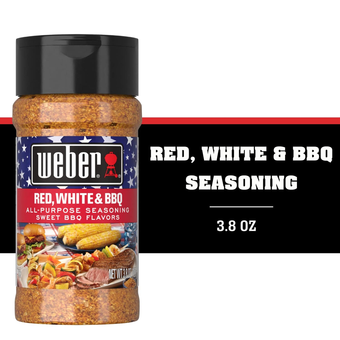 Weber Red, White & BBQ Seasoning, 3.8 oz