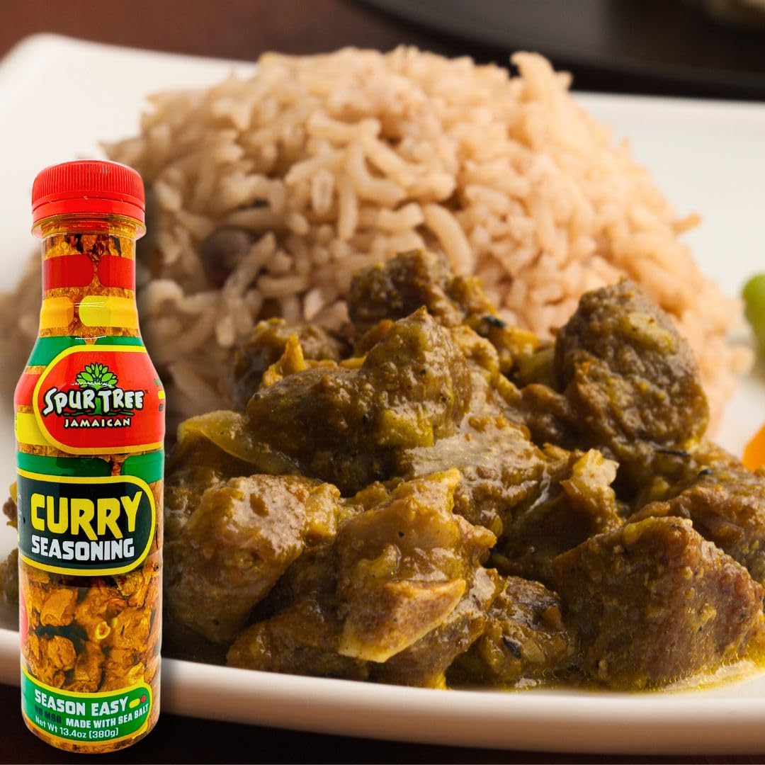 Spur Tree Jamaican Curry Seasoning 13.4 Oz - Experience Authentic Jamaican Taste - All-Natural And Fresh Ingredients - Curry Sea