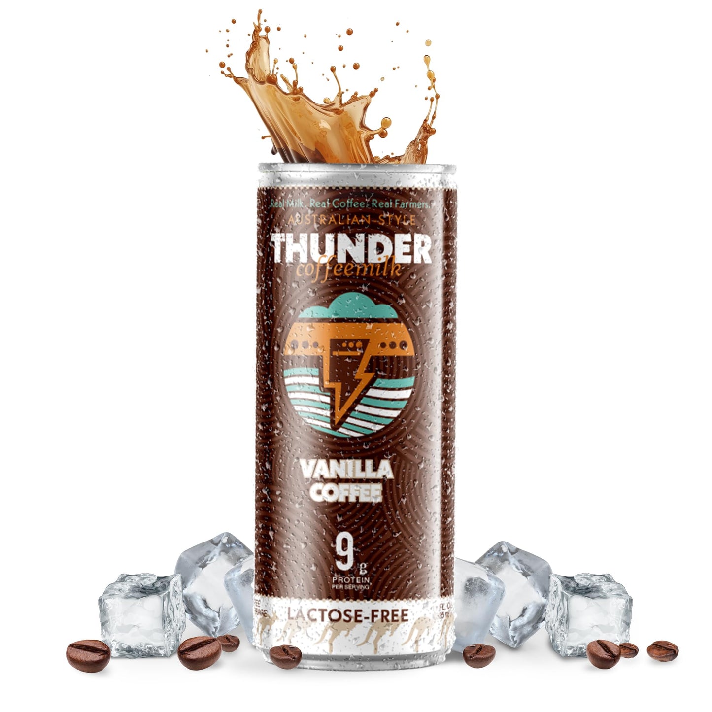 Thunder Coffeemilk Cold-Brewed Canned Coffee Latte, 11 Fl Oz, Pack of 12, Convenient Grab & Go, Natural Protein-Rich Drink