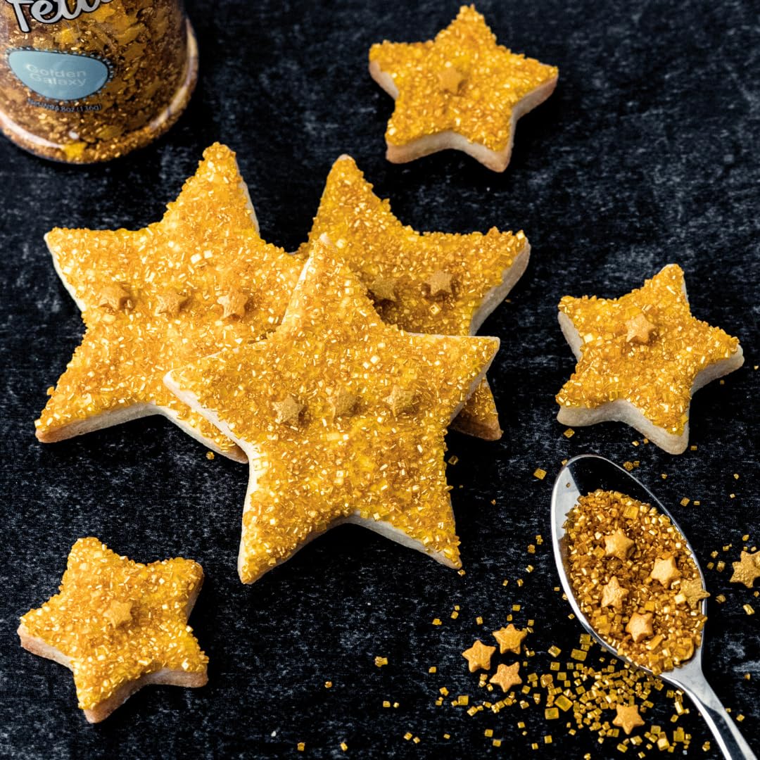 Sweets Indeed Edible Sprinkle Sugar Mix, 5 oz, Golden Galaxy, Perfect for Cake Decorations and Baking