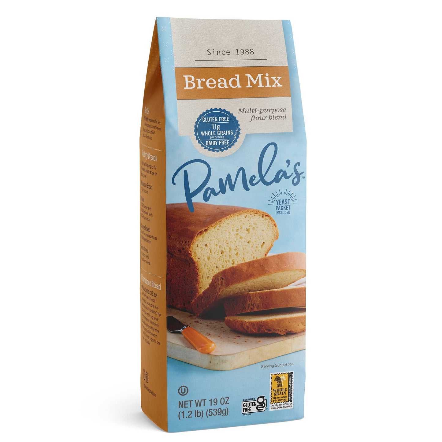 Pamelas Products Gluten Free, Bread Mix, 19 Ounce , Pack of 6
