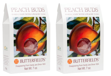 Butterfields Candy - Gourmet, Old-Fashioned Peach Buds Hard Candy, 7 Oz (2-Pack) | Gluten Free | Made With 100% Real, Pure Cane