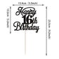 Rssta i Happy 16th Birthday Cake Topper, Black Glitter, 16 & Fabulous, Paper Decoration, Model XM063-Black 16th