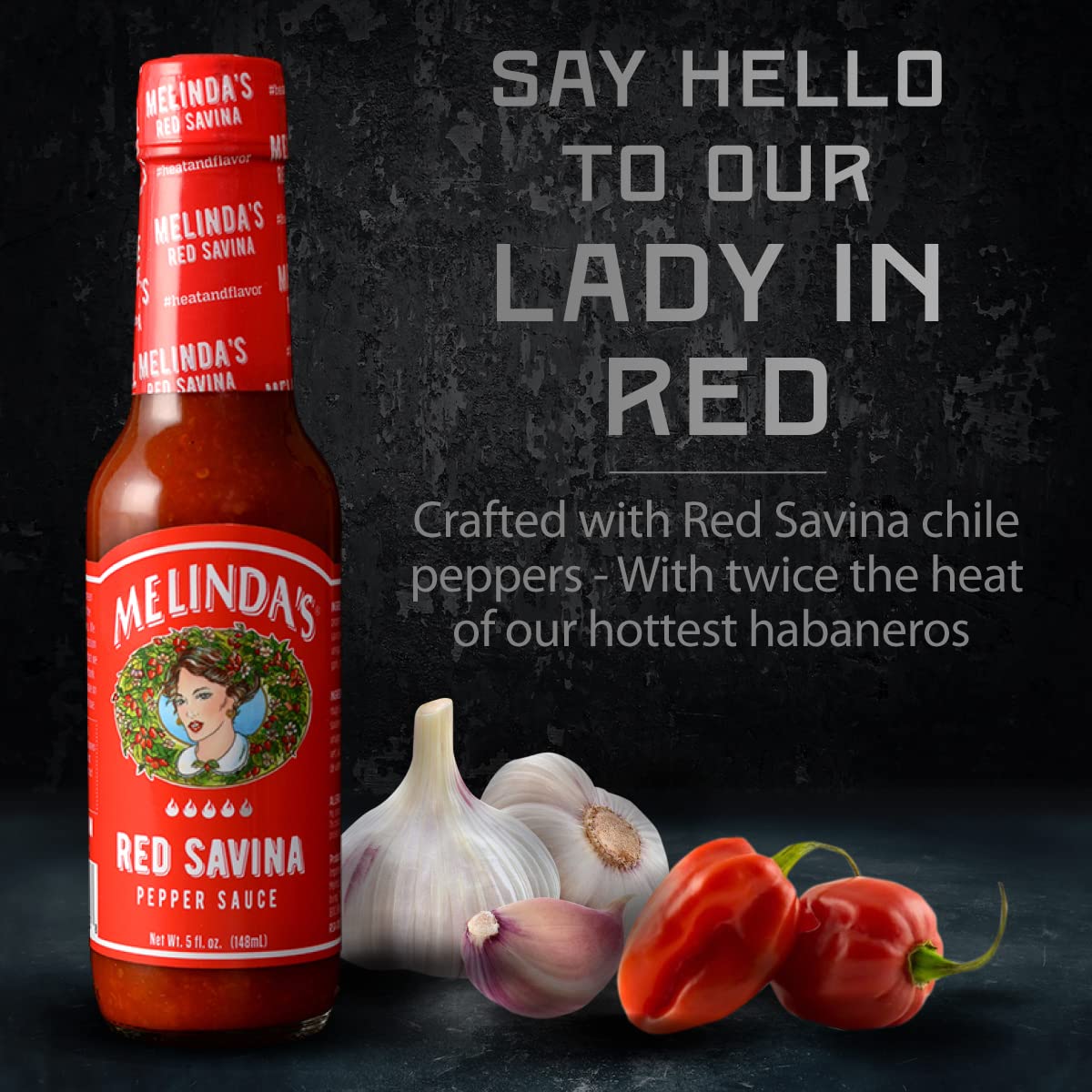 Melindas Red Savina Pepper Hot Sauce - Craft Extra Spicy Habanero Hot Sauce - Made With Fresh Ingredients, Red Savina Peppers, V