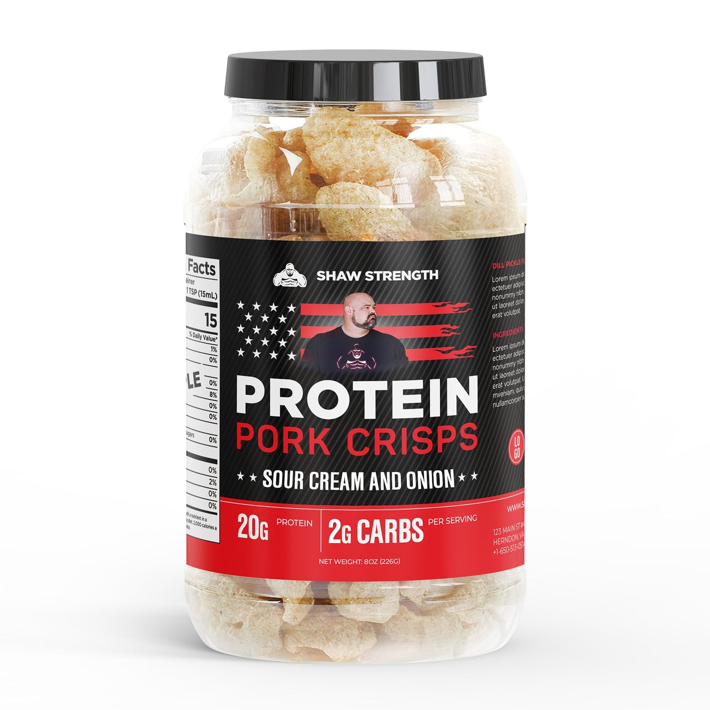 Ol Uncle Porkers Protein Pork Rinds, Sour Cream, Keto-Friendly, 8oz