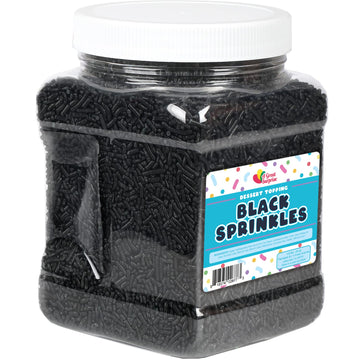 A Great Surprise Black Sprinkles - Outer Space Sprinkles - 1.6 Pounds - Bulk Black Jimmies For Desserts, Baking, Cakes, Cupcakes.