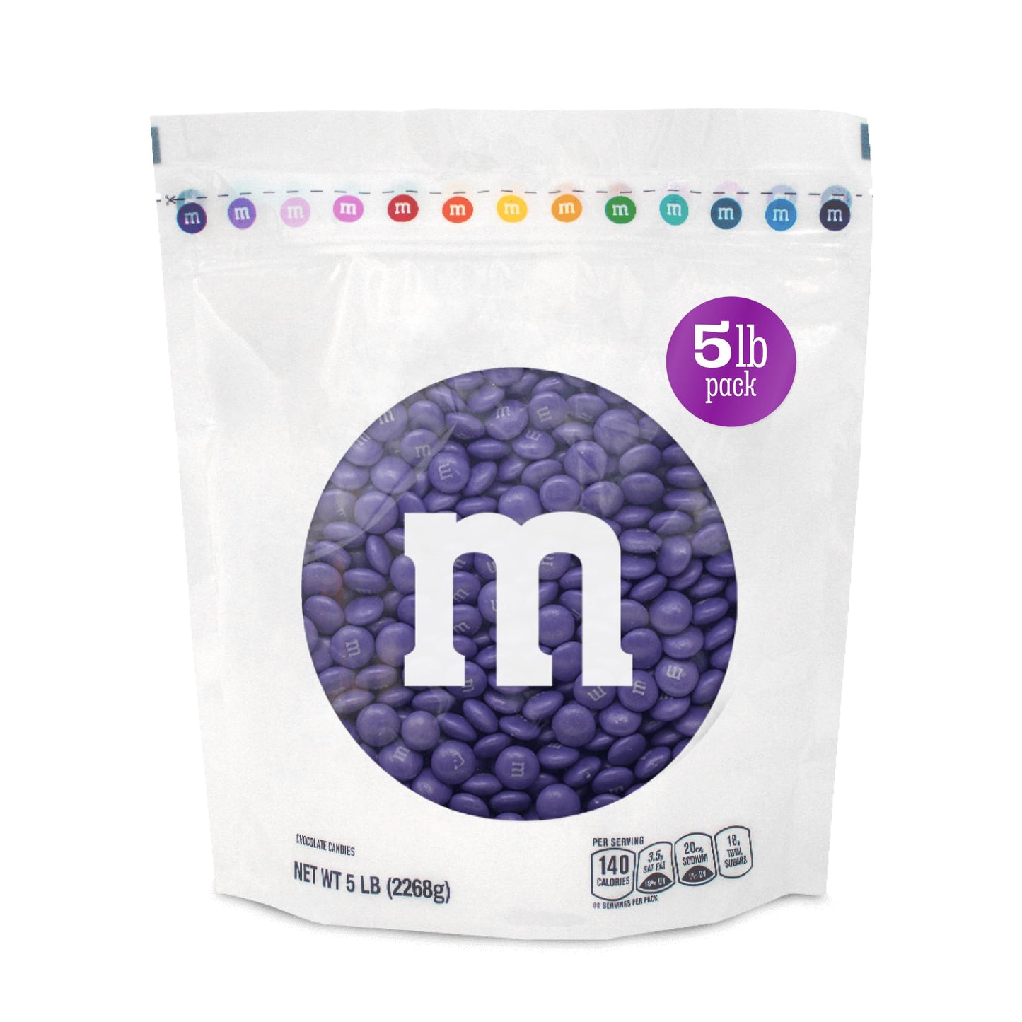M&MS WORLD Purple Milk Chocolate Candy 5lb Resealable Pack for Candy Bars Birthday Parties Baby Showers Mothers Day Valentines