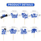 Ttdq 40Pcs Blue Graduation Cupcake Toppers 2024 Graduation Decorations Class Of 2024 Cupcake Toppers 2024 Congrats Grad Cap Cupc
