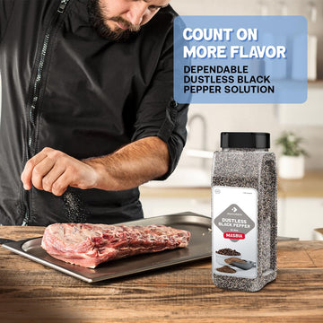 Dependable Foods Black Pepper Spice - 100% Natural, Non-GMO, Salt-Free - 12.9 oz Bulk Jar