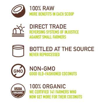 Dignity Coconuts Raw Coconut Oil - 100% Organic Unrefined Coconut Oil - 15 Fl Oz Glass Jar - Centrifuge Extracted