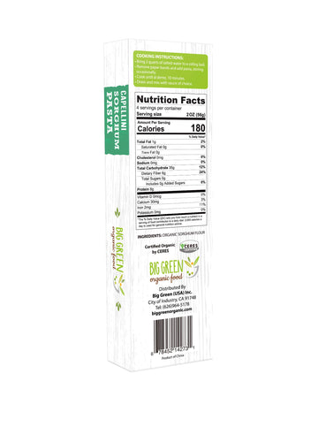 Big Green Organic Food- Organic Sorghum Capellini, 8.8Oz, Gluten-Free, Non-Gmo (1)