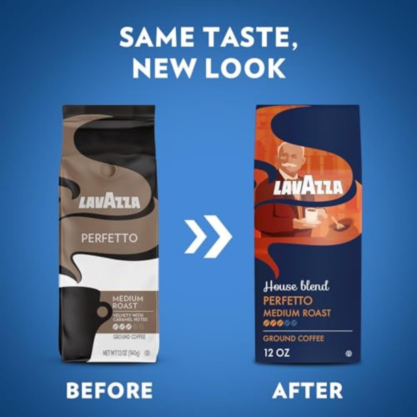 Lavazza Perfetto Ground Coffee Blend, Dark Roast, 100% Arabica, Full-Bodied, 12 Oz