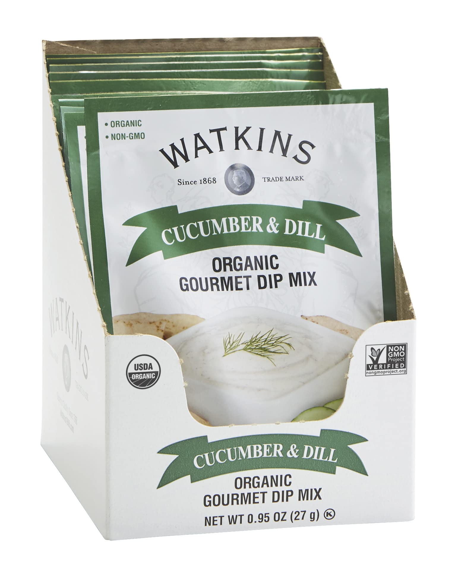 Watkins Organic Gourmet Dip Mix, Cucumber & Dill,0.95 Ounce (Pack Of 12)