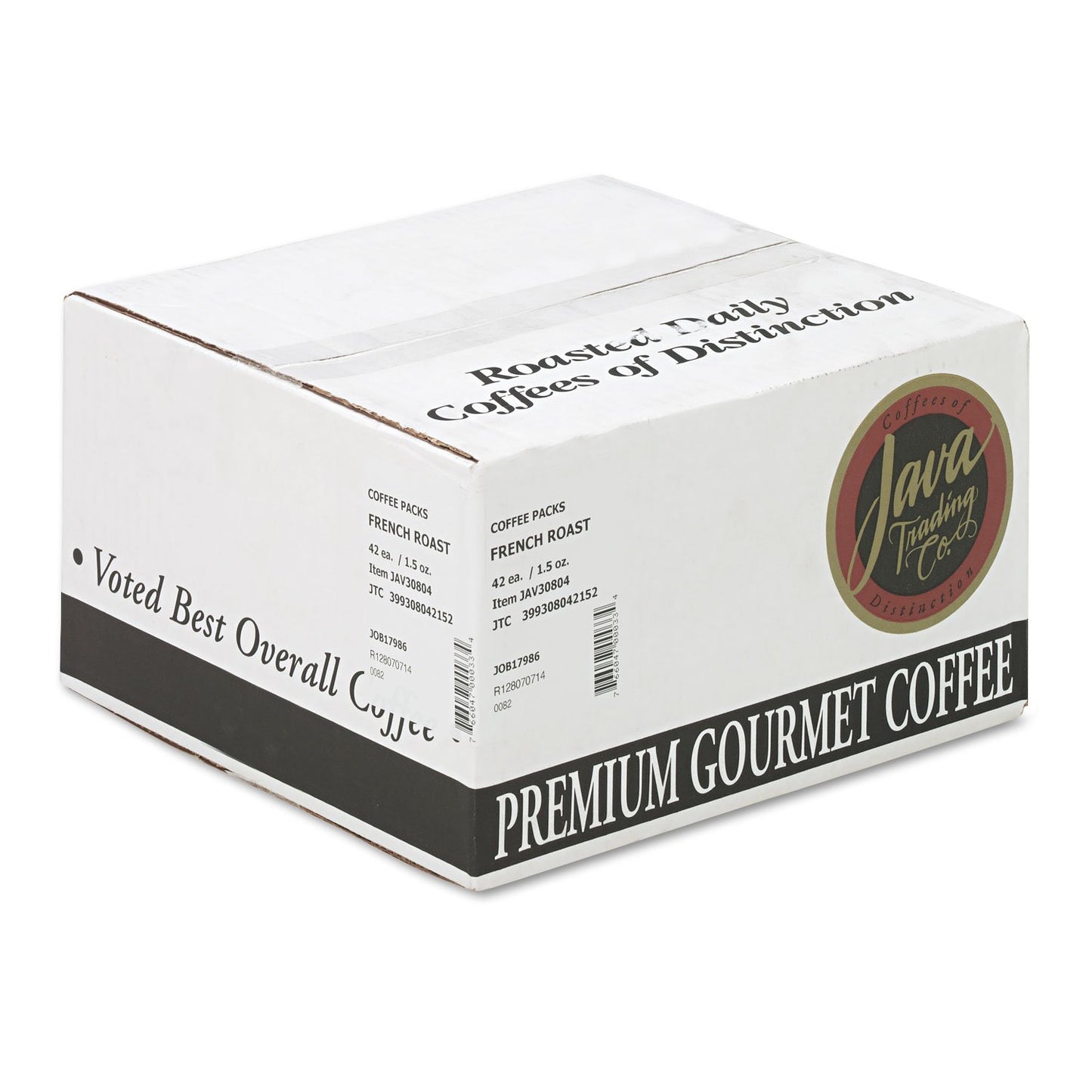 Distant Lands Coffee 308042 Coffee Portion Packs, 1.5Oz Packs, French Roast, 42/Carton