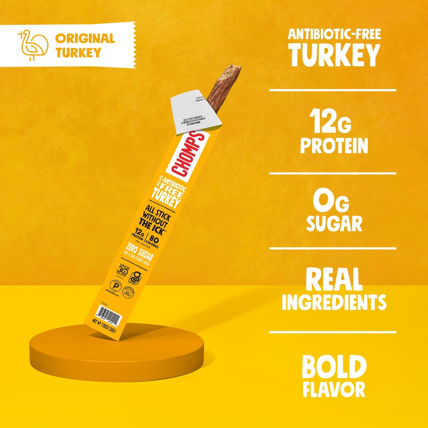 Chomps Original Turkey Snack Sticks, 1.15 Oz