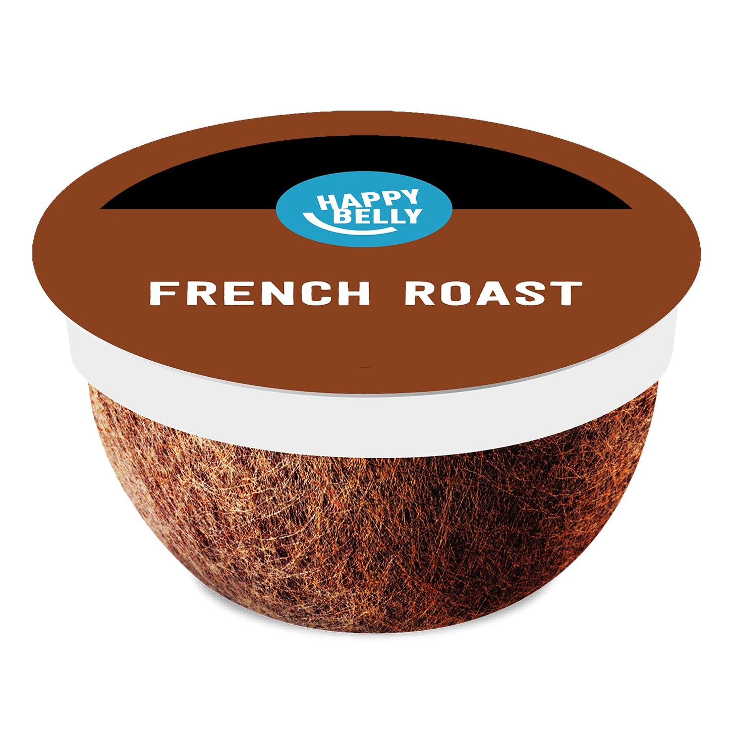 Happy Belly French Roast Compostable Coffee Pods, Dark Roast, Compatible with K-Cup Brewer, 96 Count