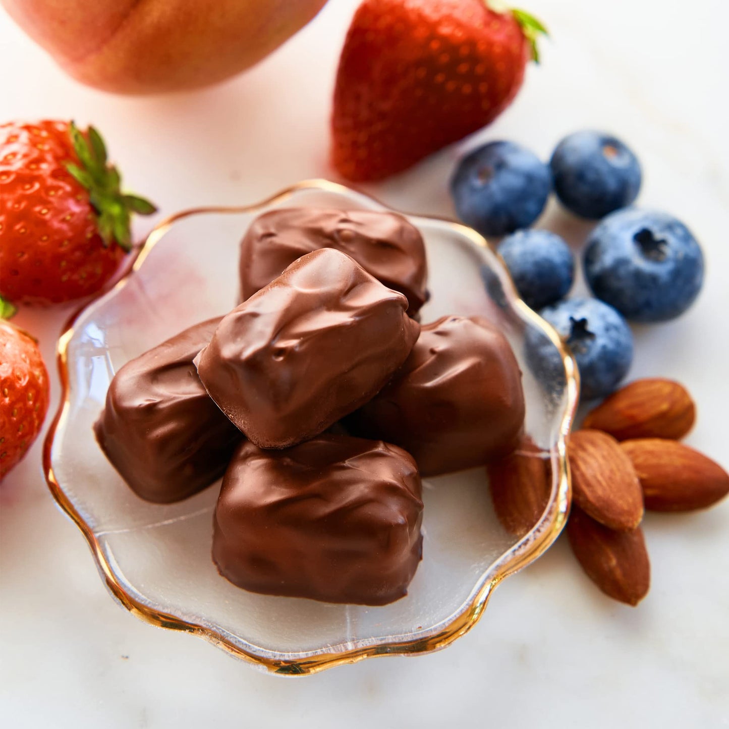 Liberty Orchards, Chocolate Dipped Fruit Delights - Gourmet Chewy Gift Box Candies, Pineapple Apricot & Walnut Sweet, Chocolate