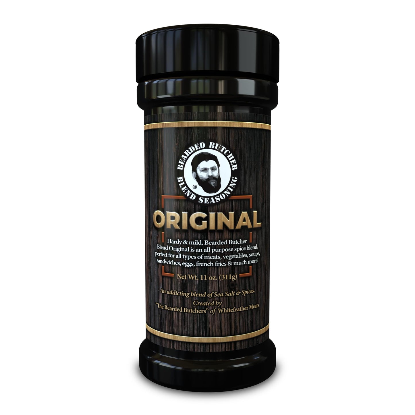 Bearded Butchers Blend Original Seasoning, 11 oz Large Shaker - All-Purpose Spice for Meats, Veggies, Soups, Sandwiches, Eggs, F
